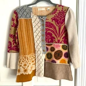 Anthropologie Boho patchwork cardigan
